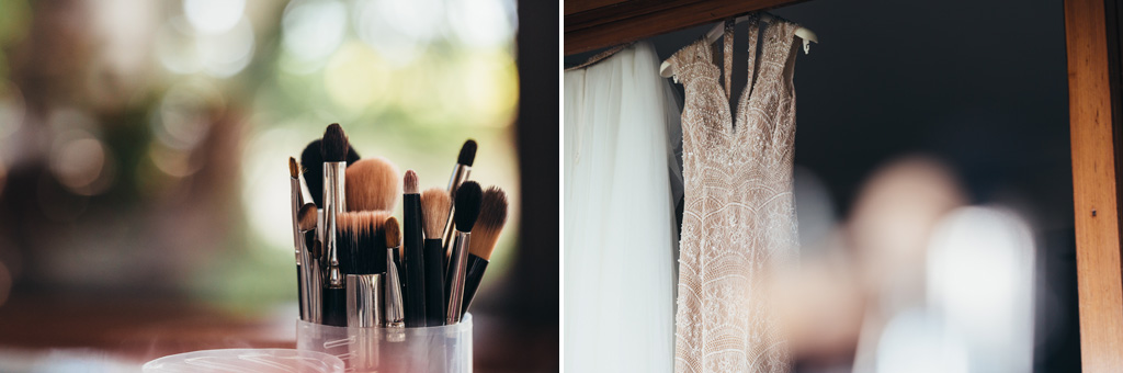 Fotografo Matrimonio Monza Un dettaglio dei trucchi e dell'abito della sposa