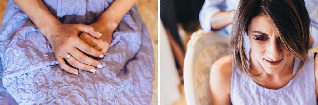 Fotografo Matrimonio Villa Caroli Zanchi Alcuni dettagli delle mani e del viso durante la preparazione della sposa
