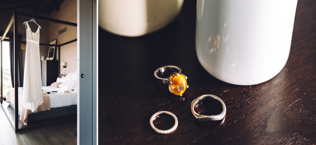 Fotografo Matrimonio Langhe Alcuni dettagli dell'abito e delle fedi di Dimitri e Tatiana