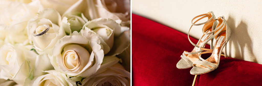 Le inquadrature del bouquet e delle scarpe di Brittney