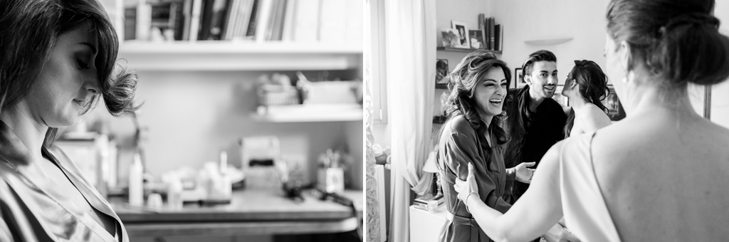 Fotografo Matrimonio Monza Alcuni ospiti s'intrattengono durante la preparazione