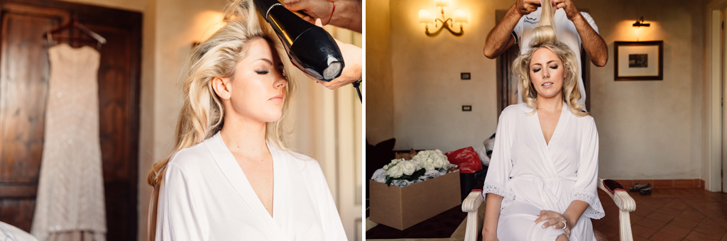 Il parrucchiere acconcia Brittney