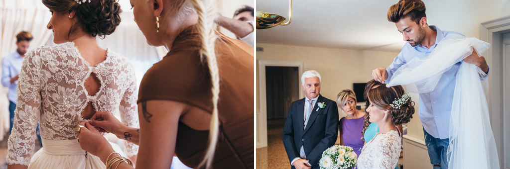 Fotografo Matrimonio Villa Caroli Zanchi La sposa è acconciata dai parenti e dal parrucchiere