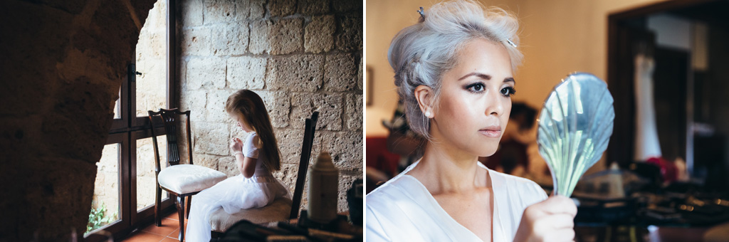 Alcuni scatti della preparazione della sposa