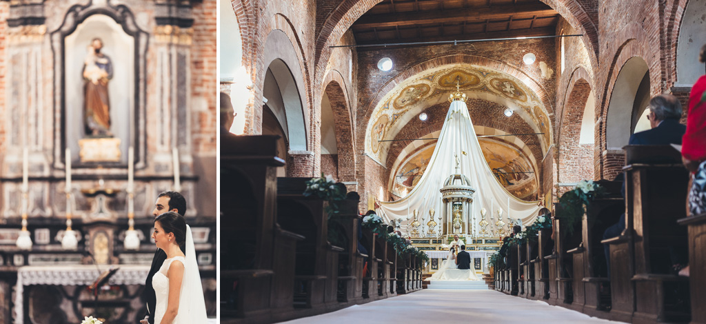 Fotografo Matrimonio Pavia Un inquadratura riprende il corridoio della Basilica di Santa Maria Maggiore