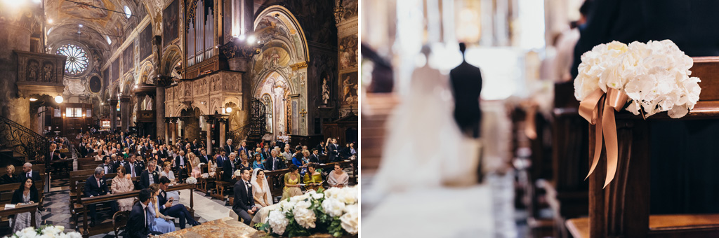 Fotografo Matrimonio Monza Un campo lungo dei partecipanti alla cerimonia del matrimonio di Simone e Federica