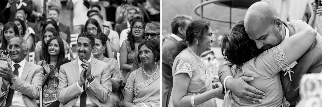 Gli ospiti applaudono fragorosamente i due sposi finalmente congiunti dal matrimonio