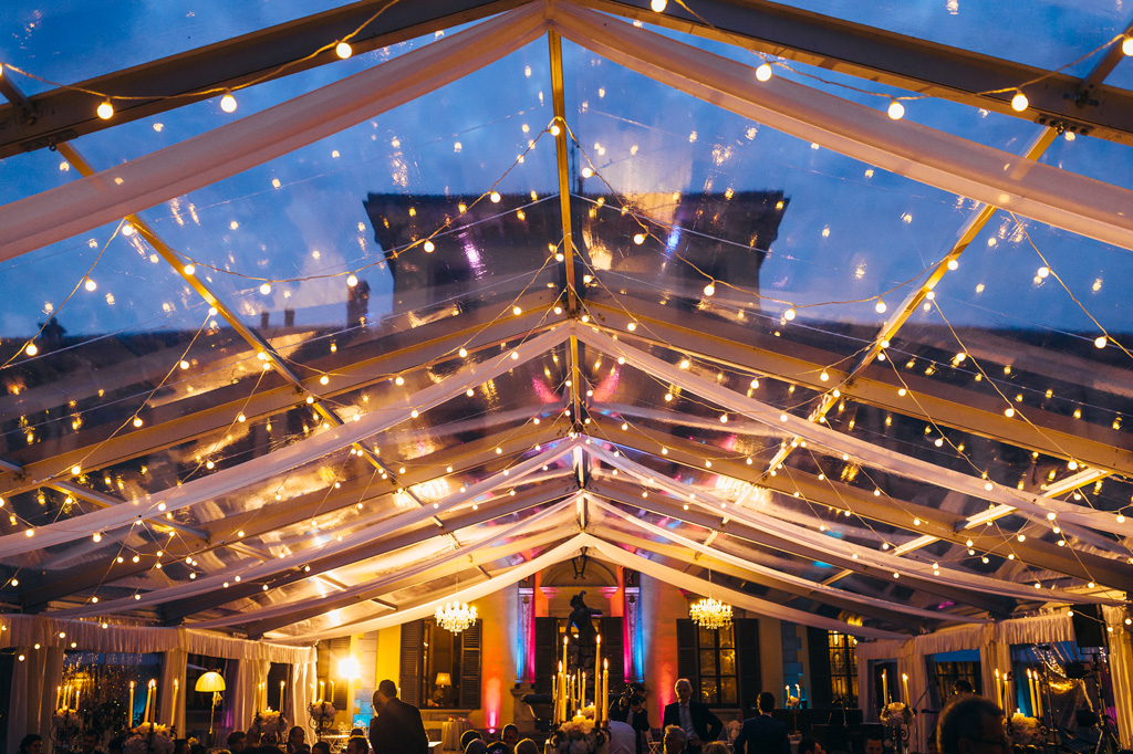 Fotografo Matrimonio Monza Le luci del gazebo per il ricevimento