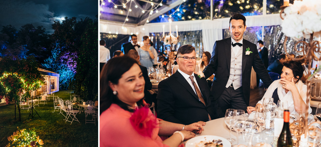 Fotografo Matrimonio Monza Gli ospiti s'intrattengono in chiacchiere durante la cena