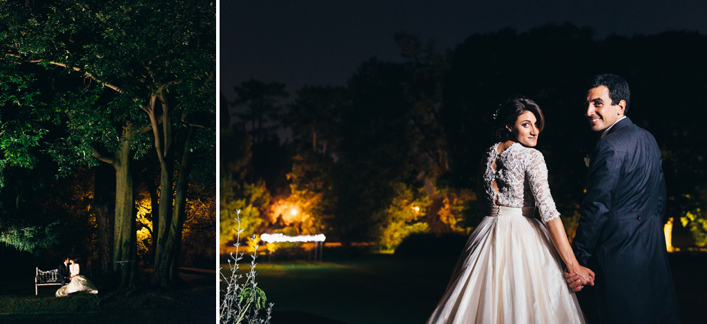 Fotografo Matrimonio Villa Caroli Zanchi I due sposi posa per il fotografo Alessandro Della Savia nel giardino di Villa Caroli a Stezzano