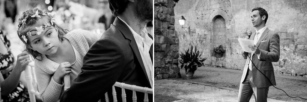 Lo sposo chiama l'attenzione degli invitati