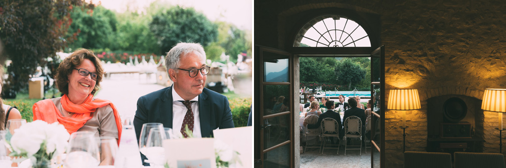 Gli invitati s'intrattengono in chiacchiere durante il ricevimento