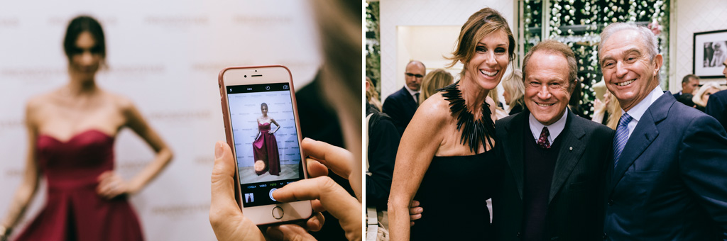 Inaugurazione Store Pronovias Gli invitati si scattano fotografie