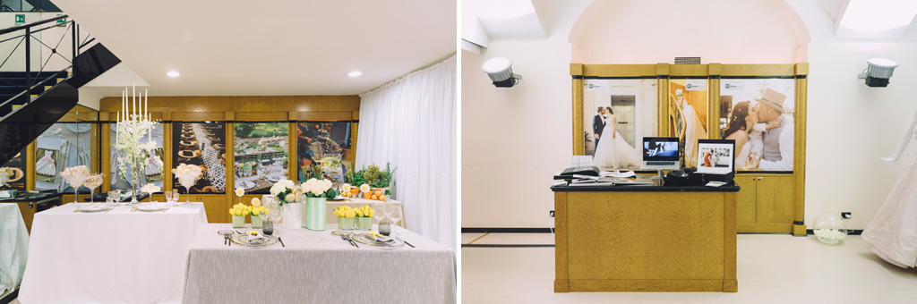Il banchetto dell'evento organizzato presso la gioielleria Rocca