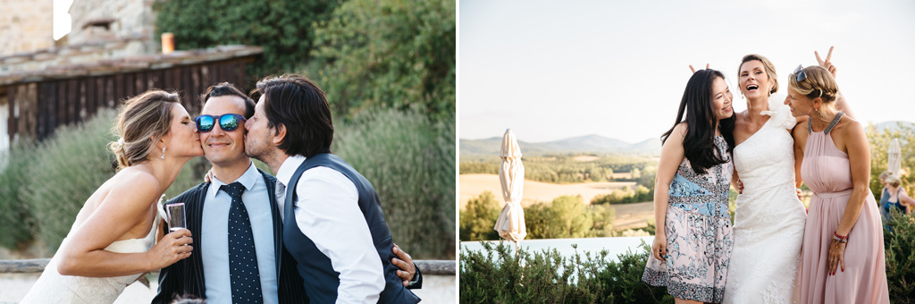 Fotografo Matrimonio Basilica San Galgano Toscana Gli sposi si fanno fotografare con gli amici