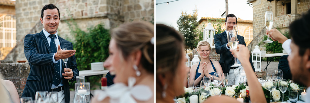Fotografo Matrimonio Basilica San Galgano Toscana Il testimone propone un brindisi agli sposi