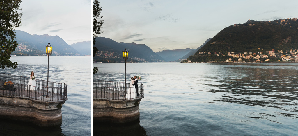 Wedding Photographer Como Lake Foto di coppia romantica con vista sul Lago di Como