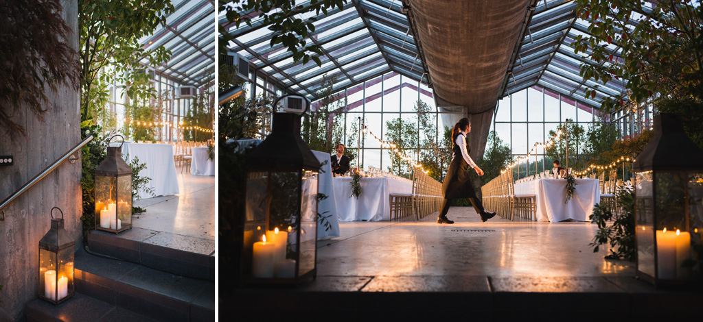 Wedding Photographer Como Lake La sala delle serre Rattiflora elegantemente decorata e pronta a ricevere gli ospiti
