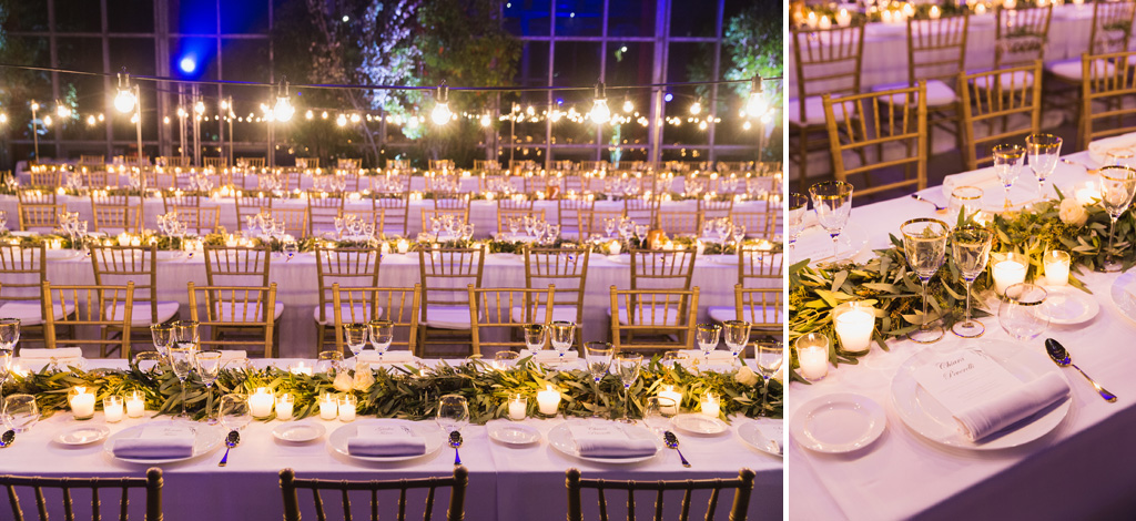 Wedding Photographer Como Lake Lucine e candele a fare luce sui tavoli del ricevimento