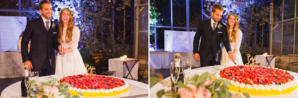 Wedding Photographer Como Lake Taglio della torta nuziale alle serre Rattiflora