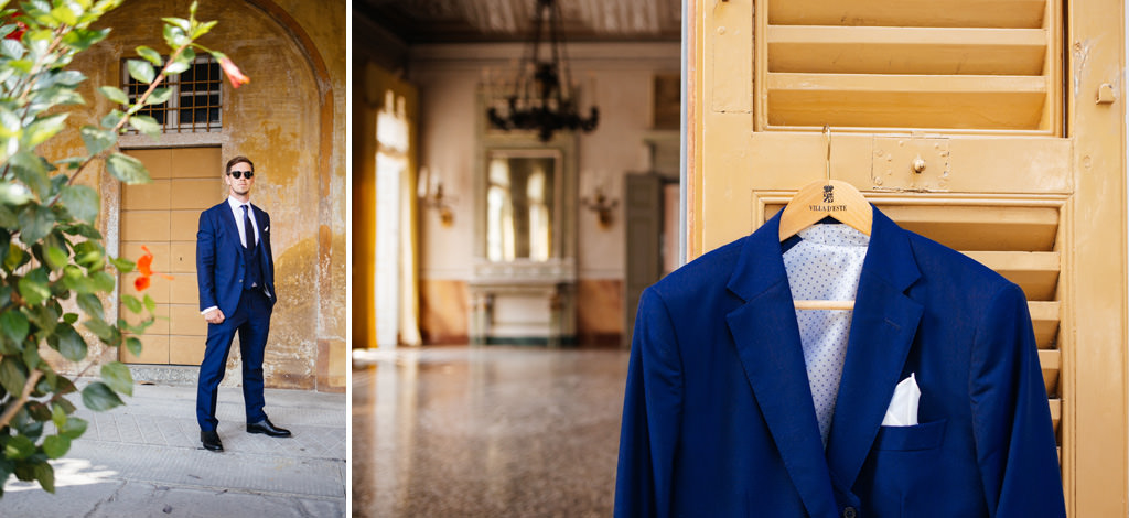 Wedding Photographer Como Lake Villa Pizzo Villa d'Este Ritratto dello sposo