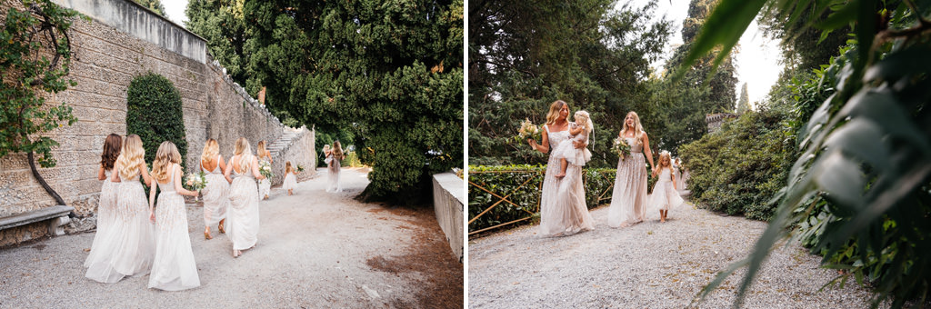 Wedding Photographer Como Lake Villa Pizzo Villa d'Este Le damigelle raggiungono il ricevimento