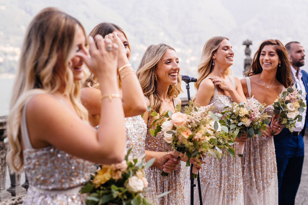 Wedding Photographer Como Lake Villa Pizzo Villa d'Este Le damigelle della sposa alla cerimonia