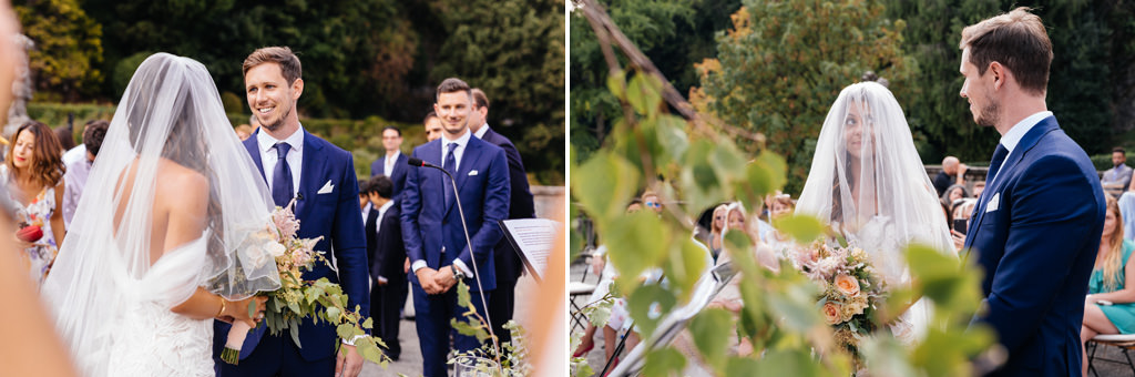 Wedding Photographer Como Lake Villa Pizzo Villa d'Este Gli sposi durante la cerimonia