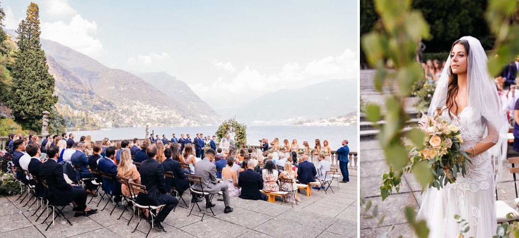 Wedding Photographer Como Lake Villa Pizzo Villa d'Este La sposa e la terrazza della cerimonia a Villa Pizzo