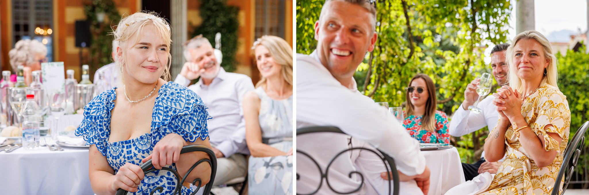Destination Wedding Photographer Como Lake Gl invitati divertiti al matrimonio