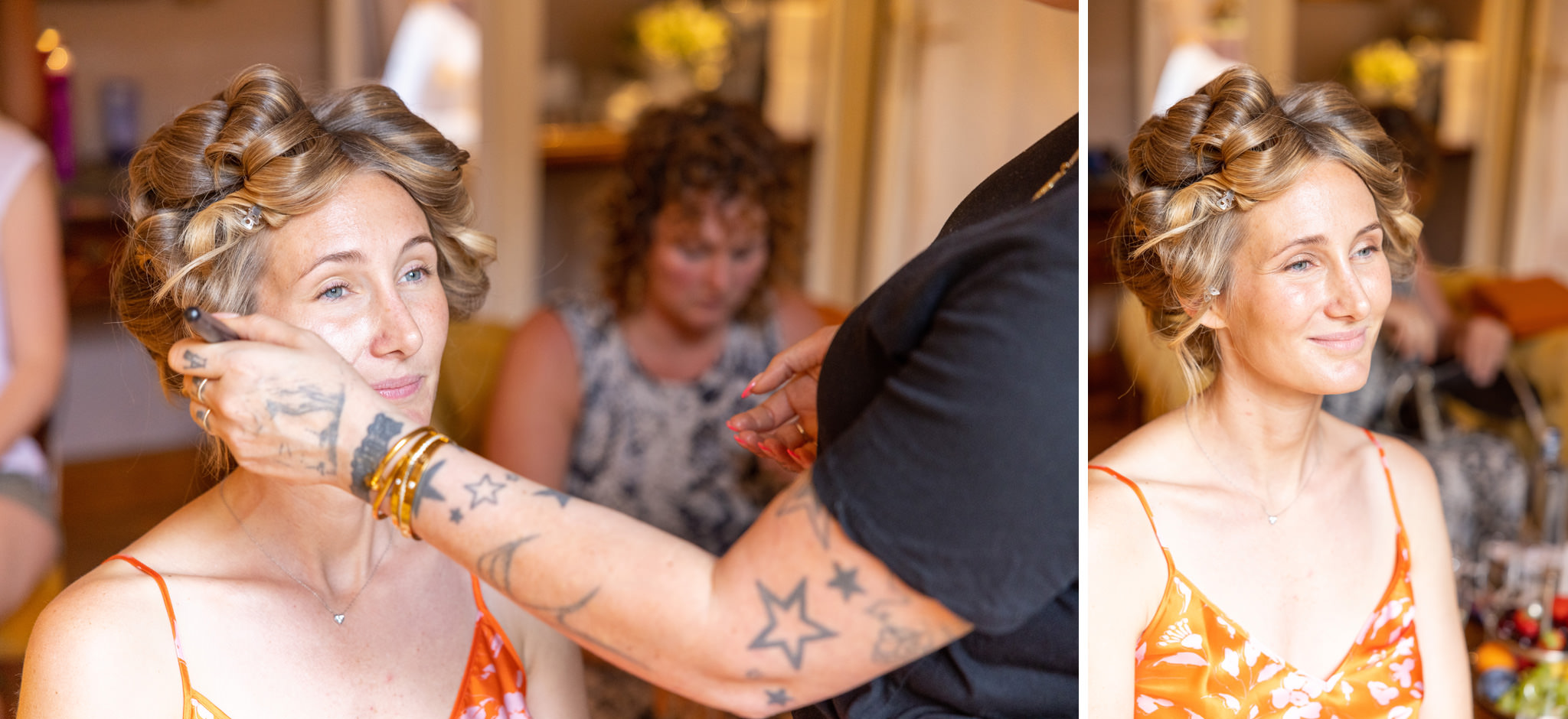 Destination Wedding Photographer Lake Como Una sposa durante la preparazione del matrimonio