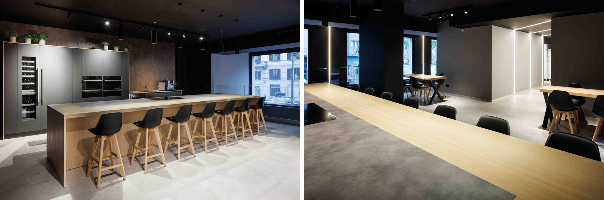 Fotografo Architettura Showroom Tavoli e sedie in showroom