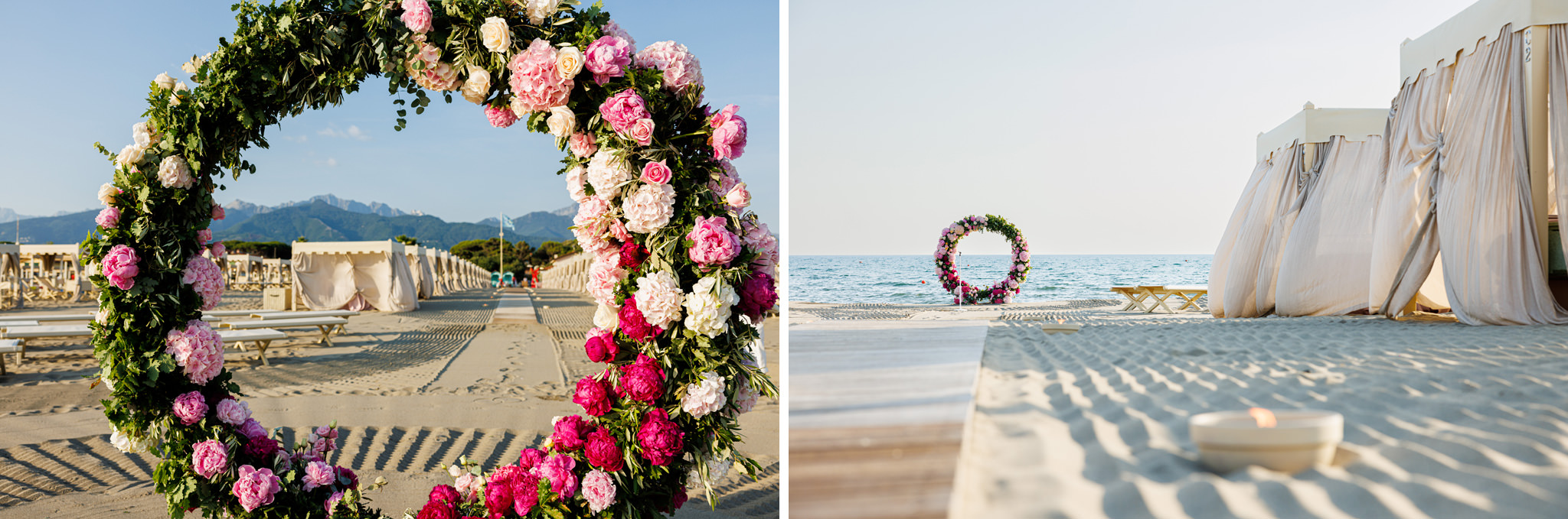 Destination Wedding Tuscany Decorazioni del matrimonio sulla spiaggia