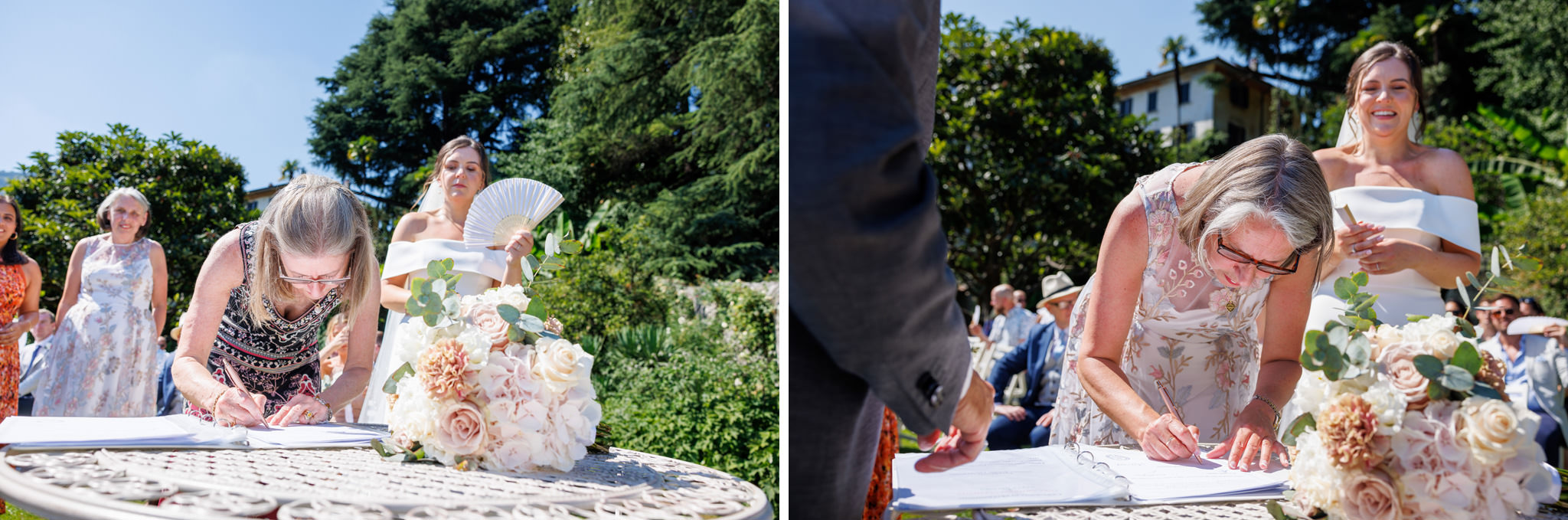 Destination Wedding Photographer Como I testimoni che firmano la dichiarazione del matrimonio