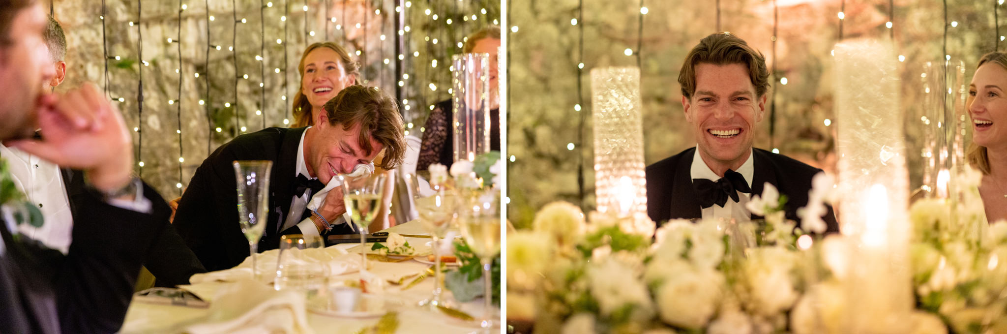 Destination Wedding Photographer Lake Como Sposo che ride e si diverte al suo matrimonio