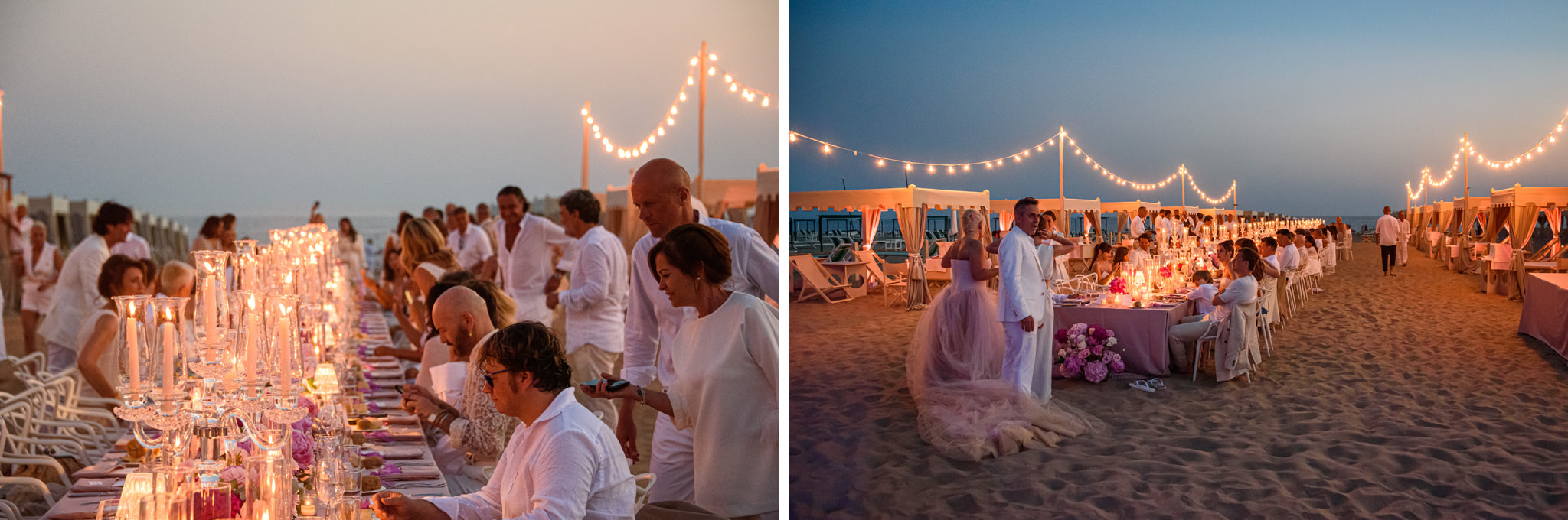 Destination Wedding Tuscany Tavolata di un matrimonio sulla spiaggia