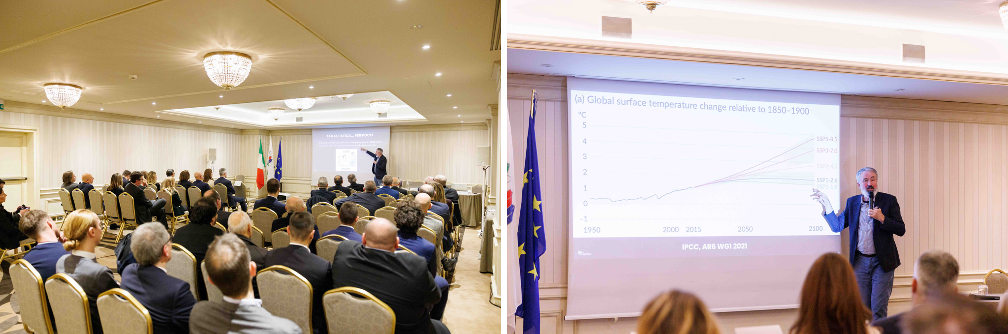 Foto evento business upiveb Foto della sala conferenza dell'evento di fine anno di Upiveb all'hotel principe di savoia a Milano
