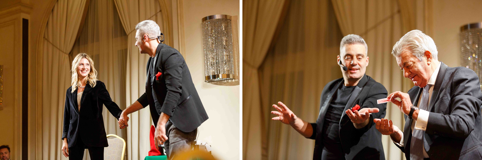 Foto evento business upiveb Illusionista durante il suo spettacolo all'hotel principe di savoia a Milano