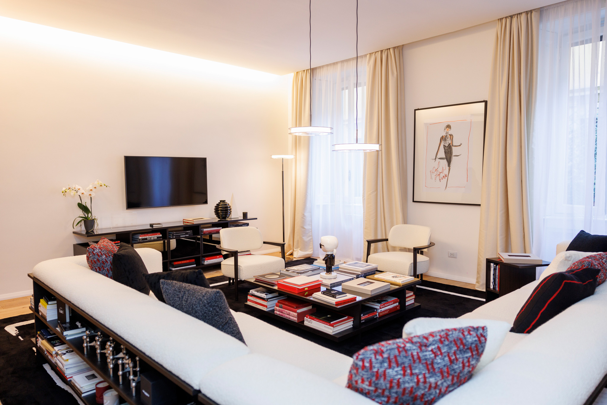 foto dell'esposizione di interior design dell'evento karl lagerfeld
