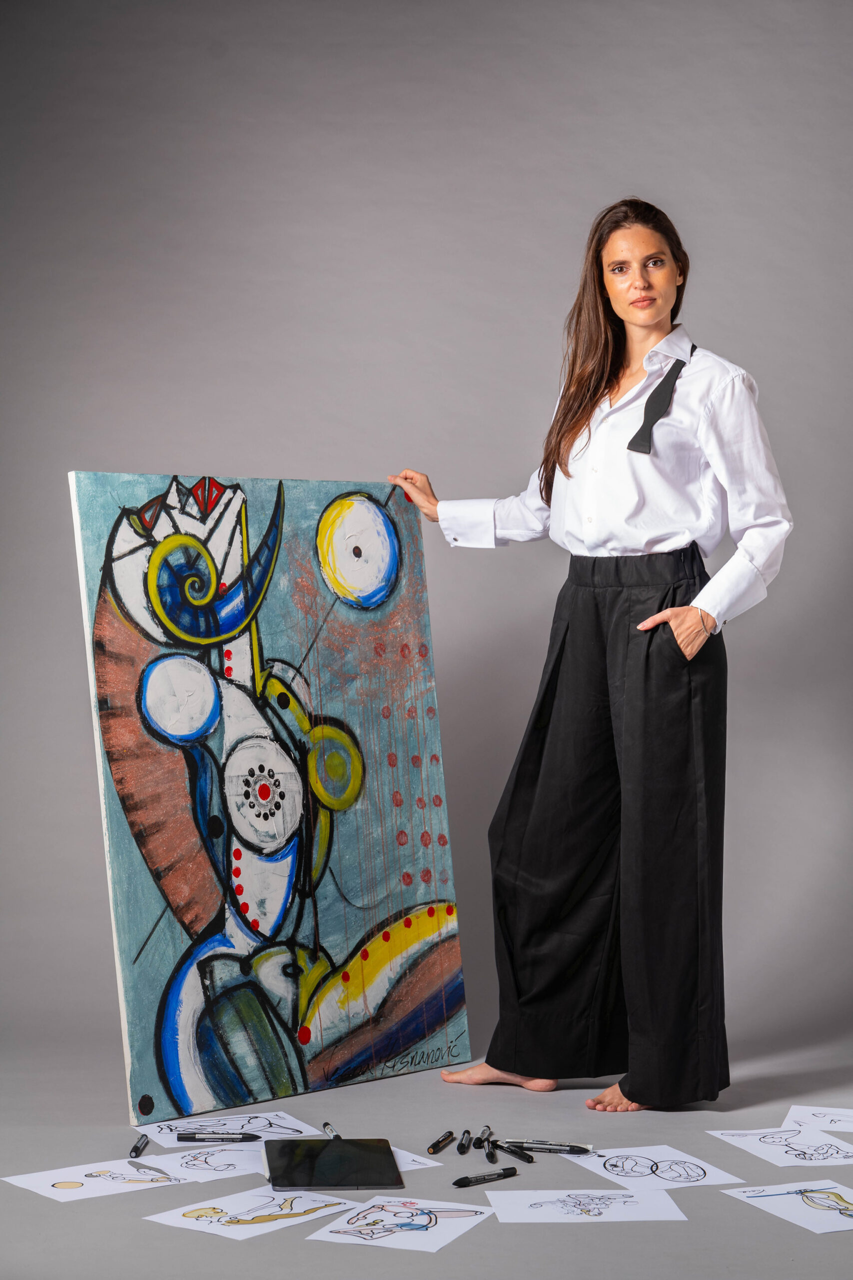 Fotografo-ritratto-profilo-instagram-Milano Book fotografico professionale di un'artista in studio a Milano